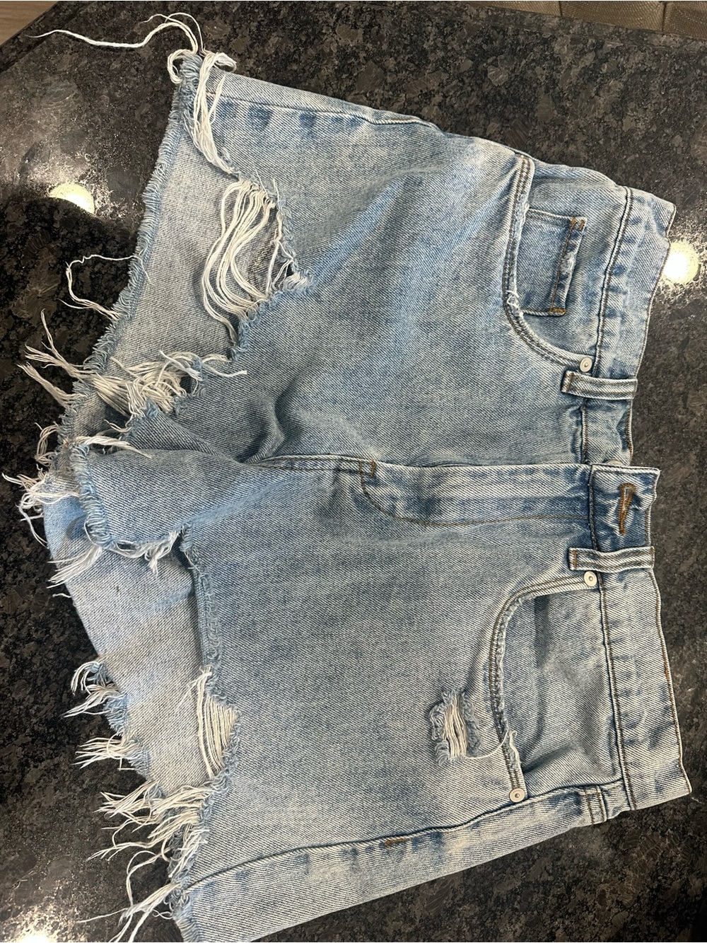 Blank NYC Light Blue Distressed Denim Cutoff Shorts